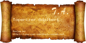 Toperczer Adalbert névjegykártya